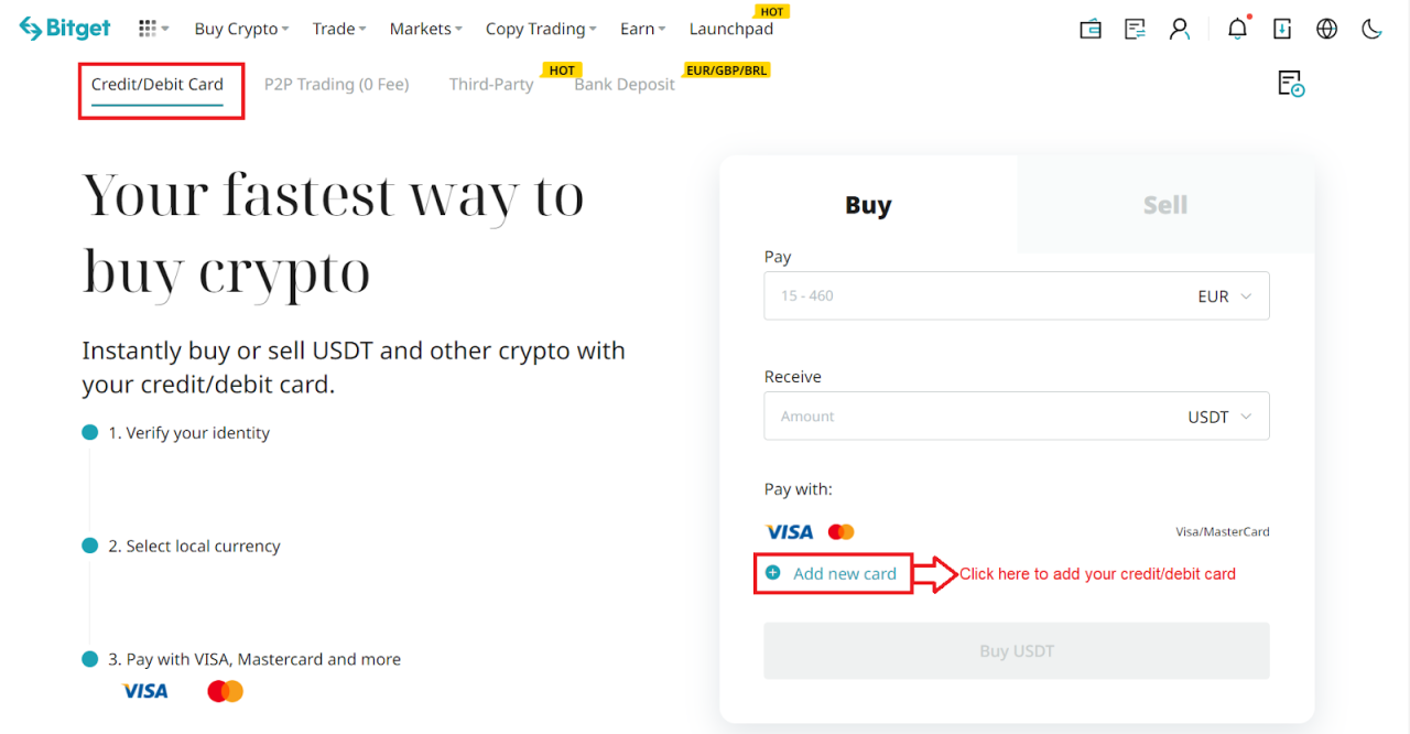 How to buy crypto with a credit/debit card How to buy crypto with a credit/debit card