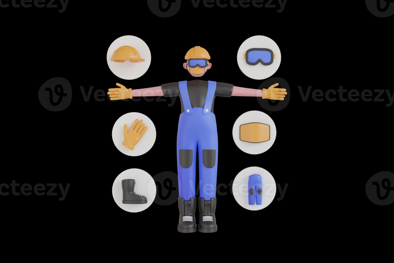 3D Personal Protective Equipment and Wear set. Protective and Safety ... 3D Personal Protective Equipment and Wear set. Protective and Safety ...