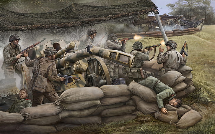2560x1600px | free download | HD wallpaper: world war painting, art ...