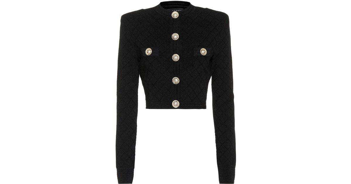 Balmain Collarless Tweed Double-Breasted Crop Jacket | Neiman Marcus Balmain Collarless Tweed Double-Breasted Crop Jacket | Neiman Marcus