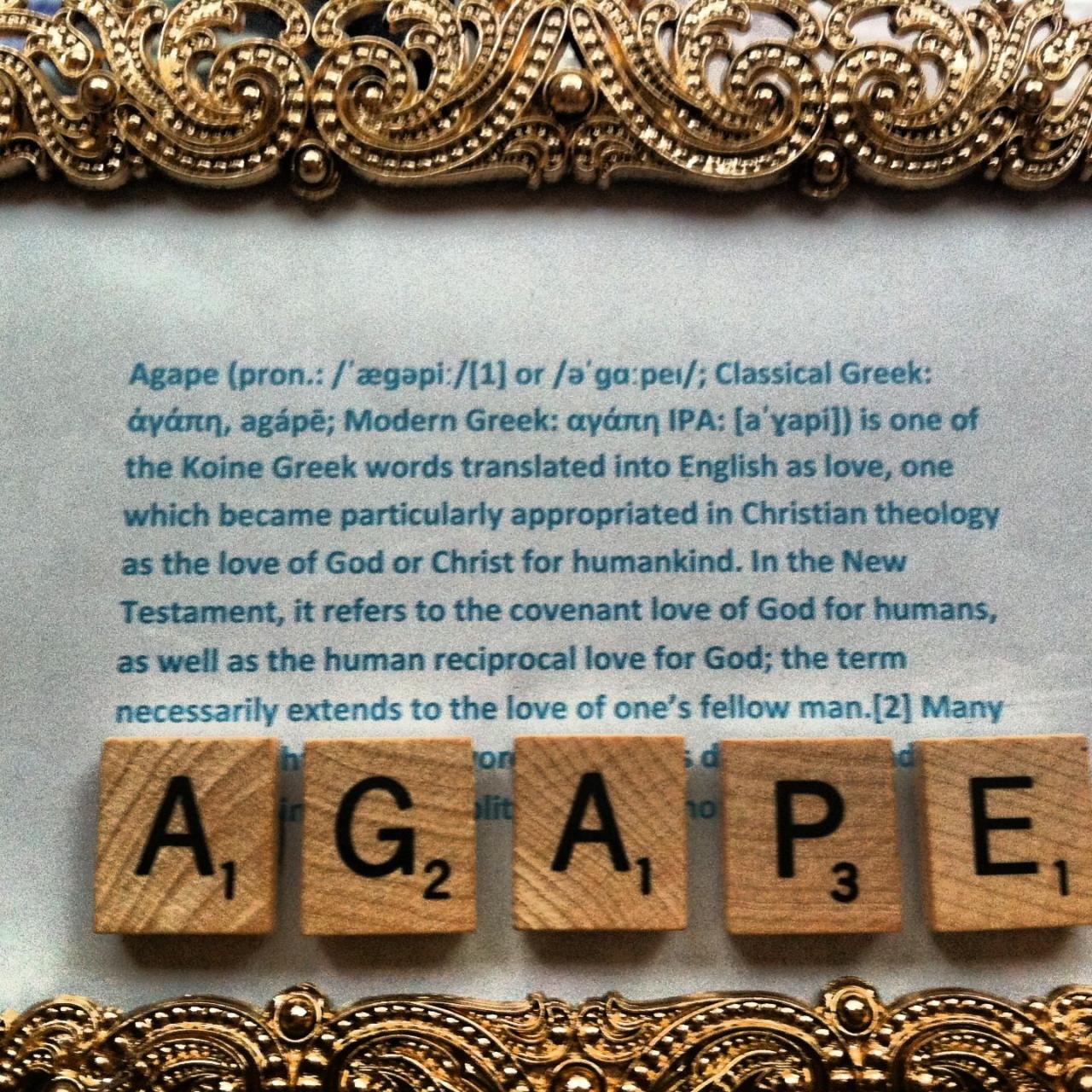 Agape Scrabble Word Picture Agape Scrabble Word Picture