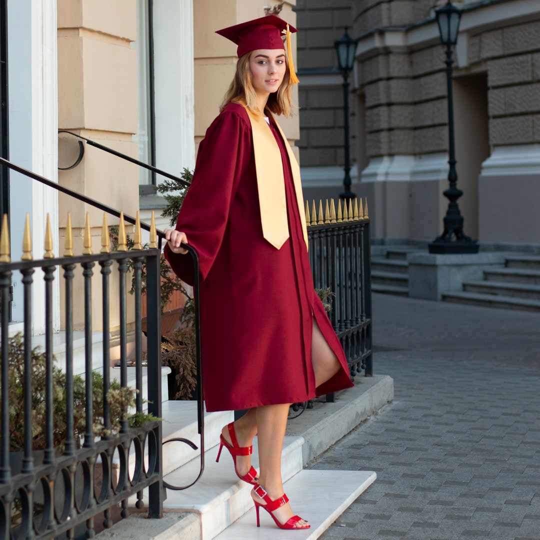 Matte Graduation Gown Set Graduation Gown Academic Dress Matte ...