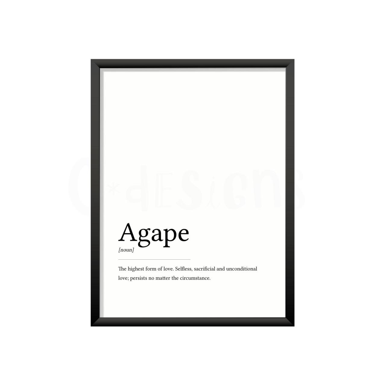 Agape Definition Printable Poster Meaning Agape Dictionary - Etsy Agape Definition Printable Poster Meaning Agape Dictionary - Etsy